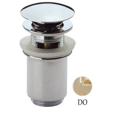 Донный клапан с системой "Клик-клак" и переливом золото 24 карат Cezares CZR-SAT1-03/24