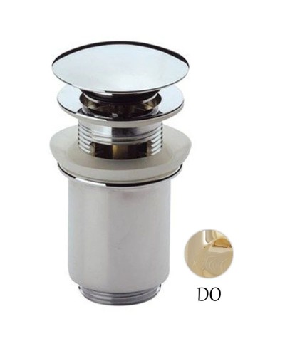 Донный клапан с системой "Клик-клак" и переливом золото 24 карат Cezares CZR-SAT1-03/24