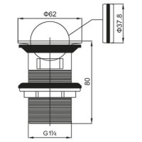 Донный клапан с системой "Клик-клак" и переливом BelBagno BB-PCU-05-CRM