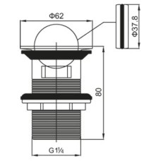 Донный клапан с системой "Клик-клак" и переливом BelBagno BB-PCU-05-CRM