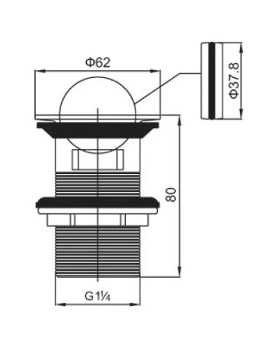 Донный клапан с системой "Клик-клак" и переливом BelBagno BB-PCU-05-CRM