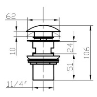 Донный клапан Bronze de Luxe Florence 21964 click-clack Бронза