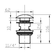 Донный клапан Bronze de Luxe Scandi 21971B click-clack Черный