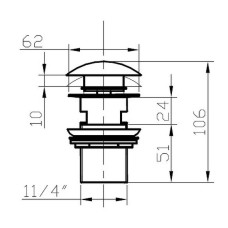 Донный клапан Bronze de Luxe Scandi 21971B click-clack Черный