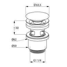 Донный клапан Kludi Balance 1042405-00 click-clack Хром