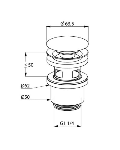 Донный клапан Kludi Balance 1042405-00 click-clack Хром
