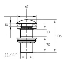 Донный клапан Bronze de Luxe 1001B click-clack Черный