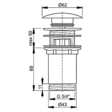Донный клапан Alcaplast A392C click-clack Хром