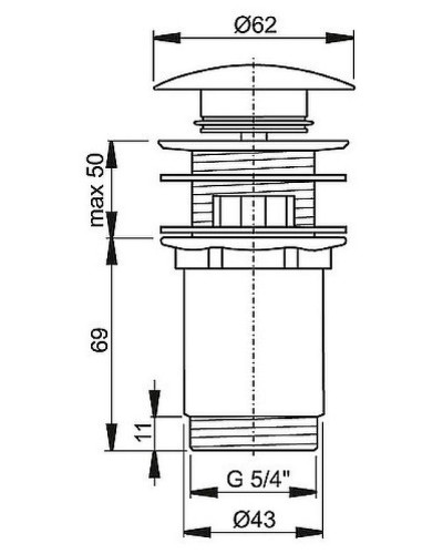 Донный клапан Alcaplast A392C click-clack Хром