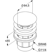 Донный клапан Kludi 1042639-00 click-clack Черный матовый