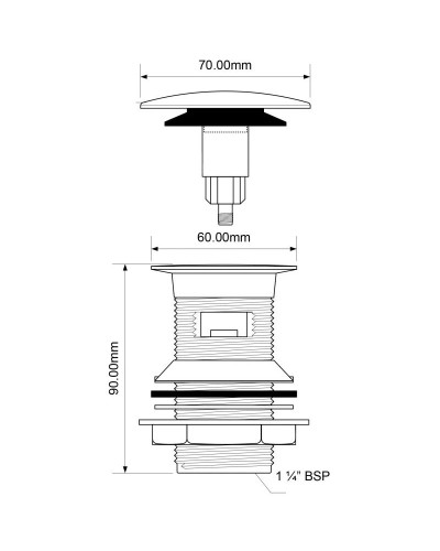 Донный клапан с переливом McALPINE CW70-CB