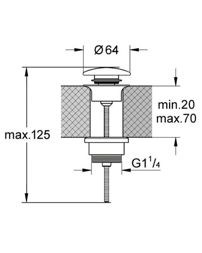 Донный клапан Kerasan Nolita 923301 click-clack Белый глянцевый