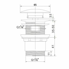 Донный клапан Orange X1-004b click-clack Черный матовый