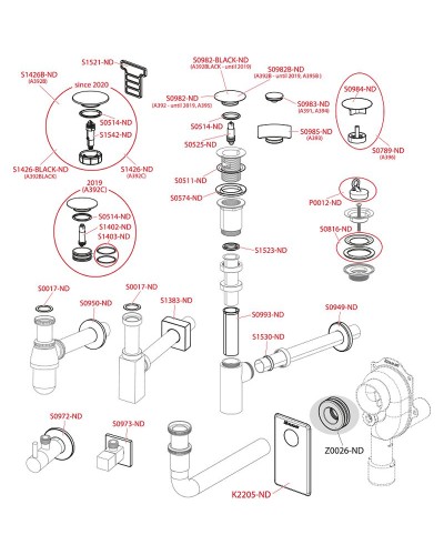 Донный клапан Alcaplast A392-G-B click-clack Золото матовое