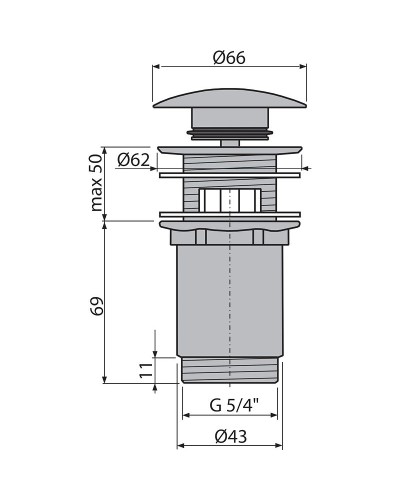 Донный клапан Alcaplast A392-G-B click-clack Золото матовое
