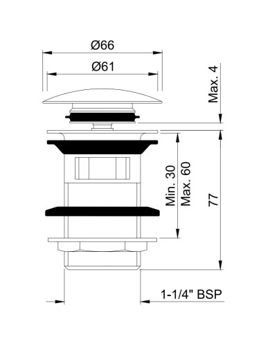 Донный клапан с переливом Jaquar ALD-CHR-729