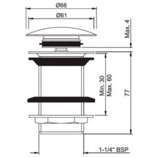 Донный клапан без перелива Jaquar ALD-CHR-727