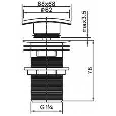 Донный клапан Cezares Czr CZR-SCQ2-01 click-clack Хром