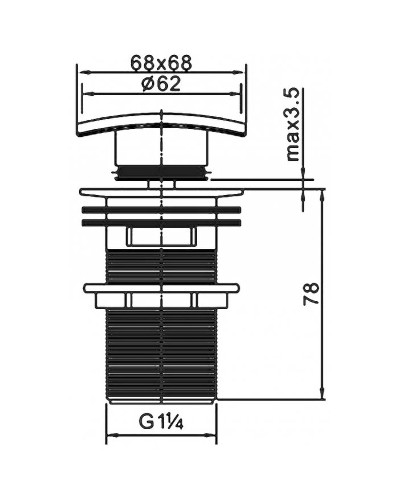 Донный клапан Cezares Czr CZR-SCQ2-01 click-clack Хром