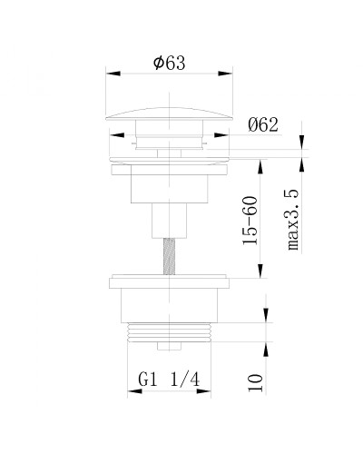 Донный клапан Abber AF0011W click-clack Белый