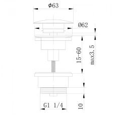 Донный клапан Abber AF0011G click-clack Золото матовое