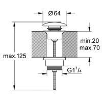Донный клапан Kerasan Nolita 923359 Grigio matt