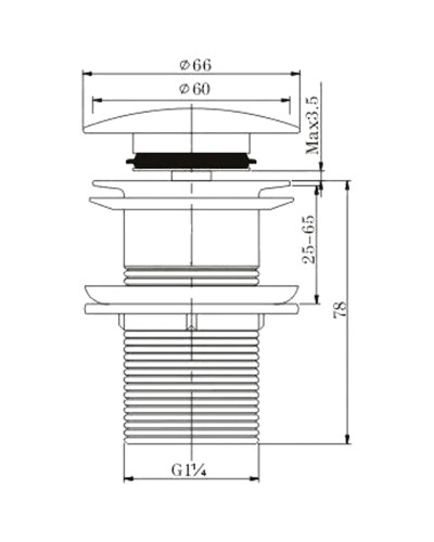 Донный клапан Felice V-5 cromo