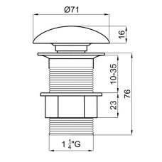 Донный клапан Noken Slender Acero Concrete N359323147