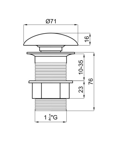 Донный клапан Noken Slender Acero Concrete N359323147