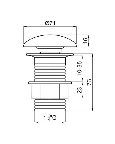 Донный клапан Noken Slender Dark Concrete N359323148