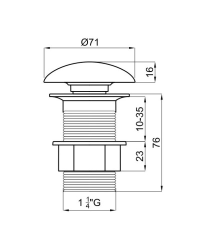 Донный клапан Noken Slender Deep Concrete N359323149