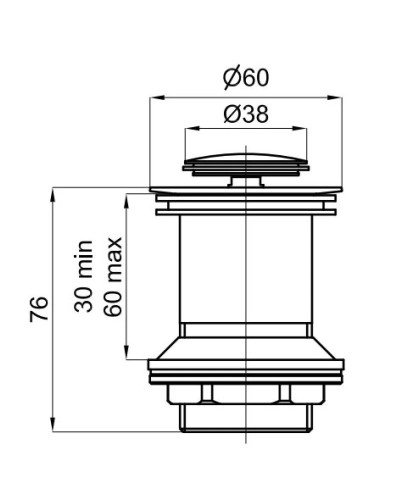 Донный клапан Noken Round Inox N200000216