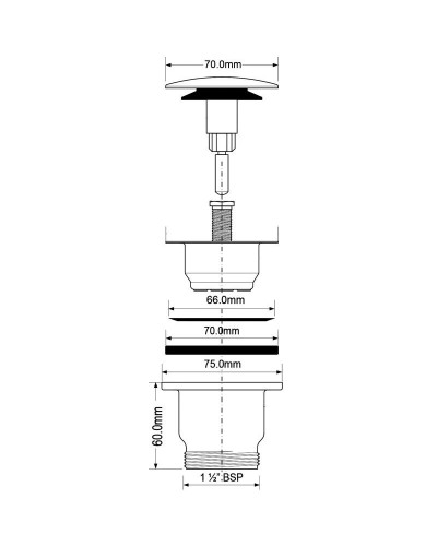 Донный клапан McALPINE CWS70-CB