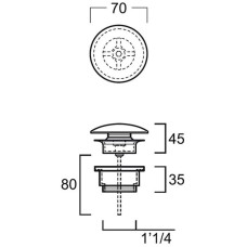 Донный клапан Simas PLCE bi matt