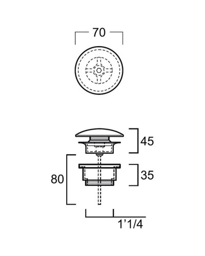 Донный клапан Simas PLCE cemento matt