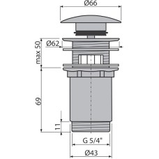 Донный клапан AlcaPlast A392-GM-P