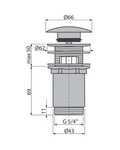 Донный клапан AlcaPlast A392-RG-P