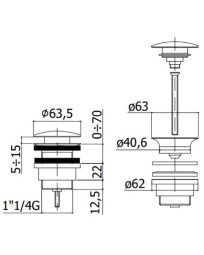 Донный клапан Paffoni ZSCA050NKNSP