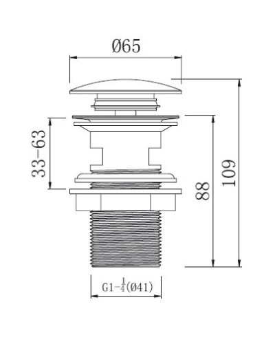 Донный клапан Caprigo 99-533-crm