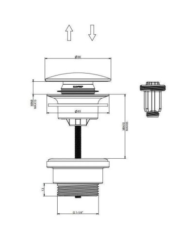 Донный клапан Grocenberg GB106W
