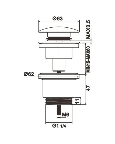 Донный клапан Rose RS31