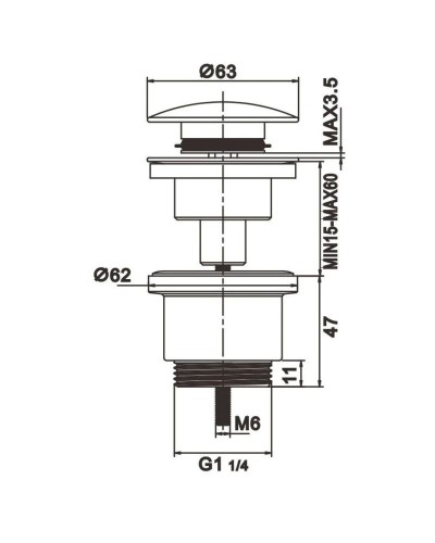 Донный клапан Rose RS31H