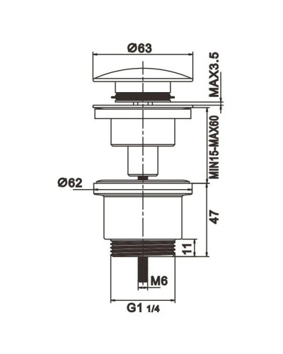 Донный клапан Rose RS31Q