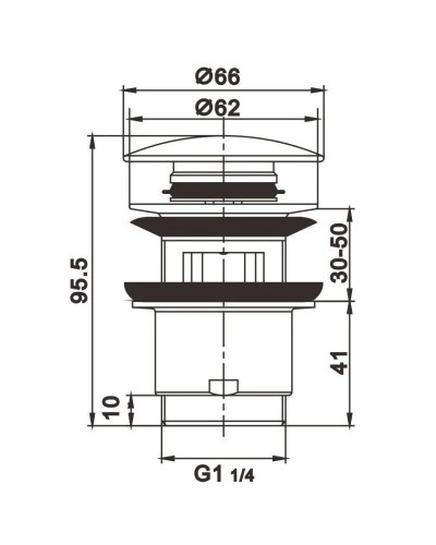 Донный клапан Rose RS01H