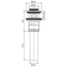 Донный клапан Rose RS14