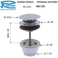 Донный клапан Remer 905CCR114BO