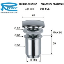 Донный клапан Remer 905SCC2114VO