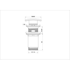 Донный клапан для раковины WONZON & WOGHAND, Хром (WW-88SS08-CR)