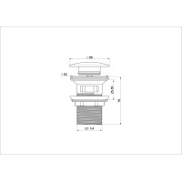 Донный клапан для раковины с переливом WONZON & WOGHAND, Хром (WW-88SS01-CR)