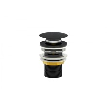 Донный клапан для раковины с переливом WONZON & WOGHAND, Черный матовый (WW-88SS01-MB)